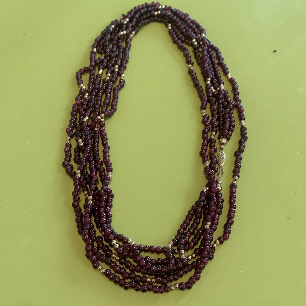 14k gold garnet necklace